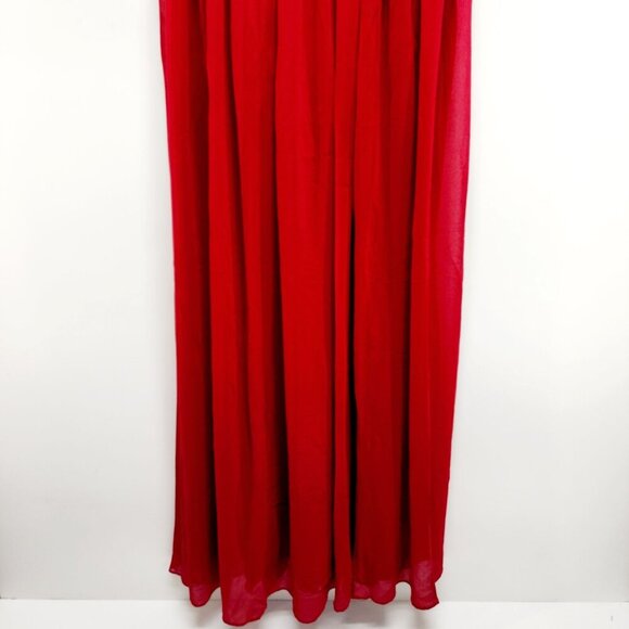 Sleeveless Dress Red Lace Chiffon Long Berylove Evening Gown Satin Patty prom M - Picture 8 of 16